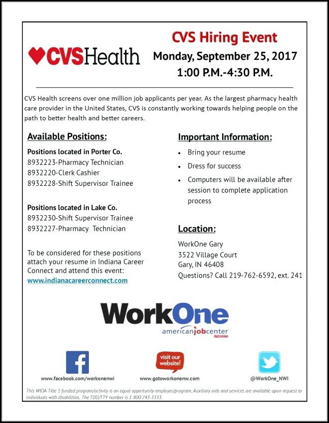 Job opportunities at cvs pharmacy