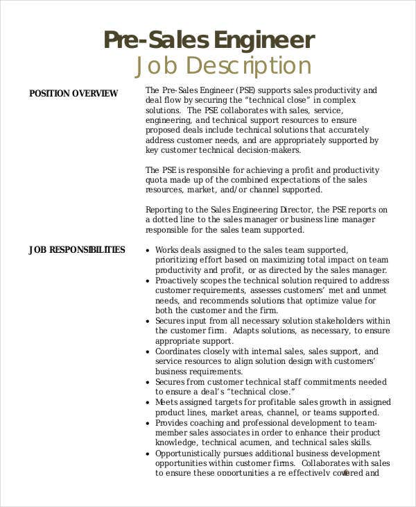 Technical support job description pdf